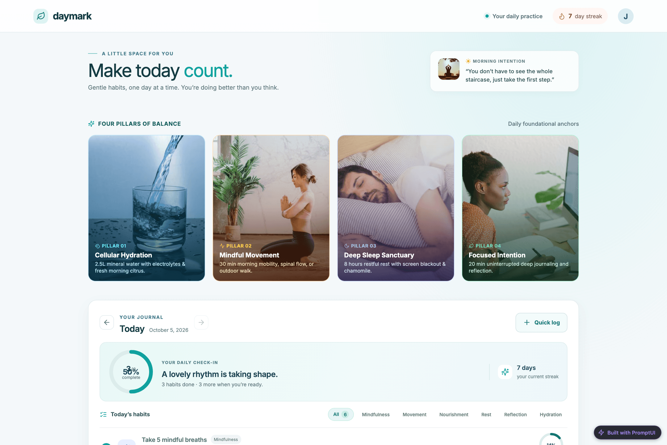 Daymark Habits — built with PromptUI