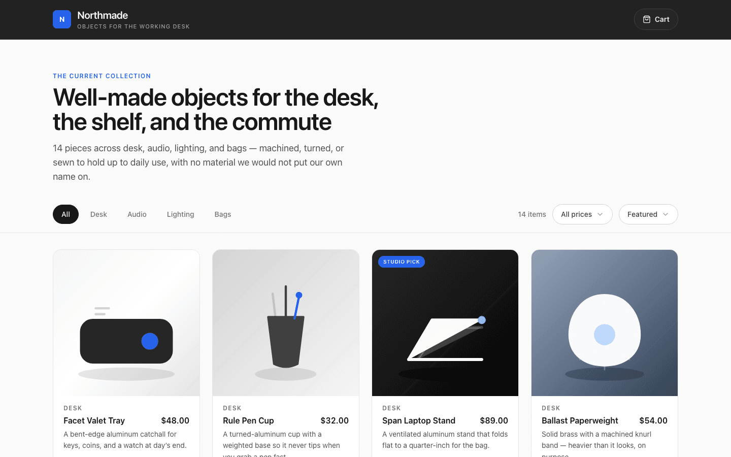 Multi-Category Storefront template preview built with PromptUI