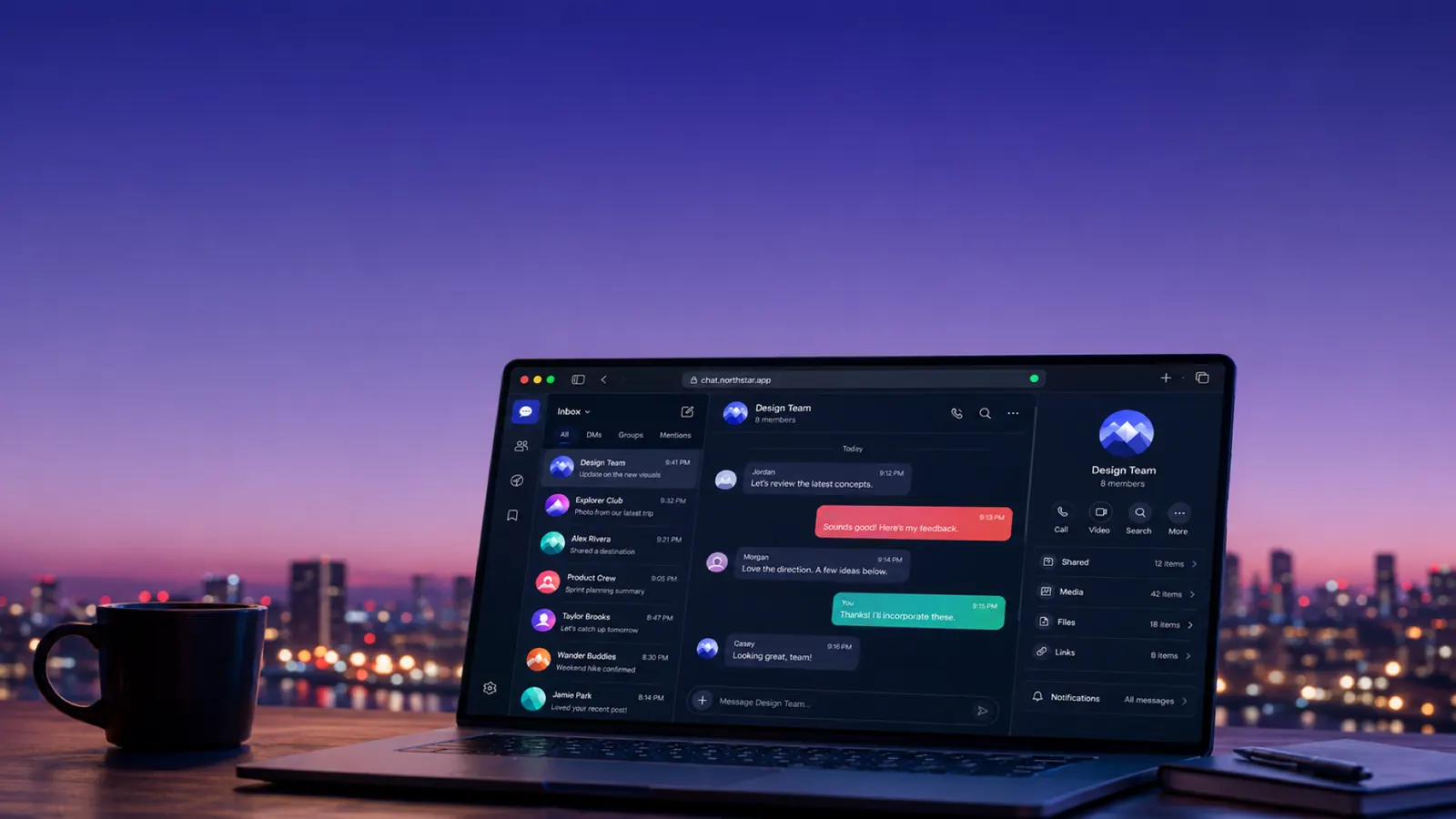 Illustration: an app open on a laptop, live on the web