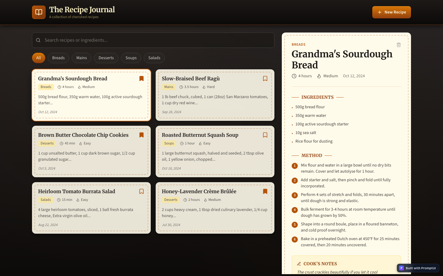 Skeuomorphism example app generated by PromptUI