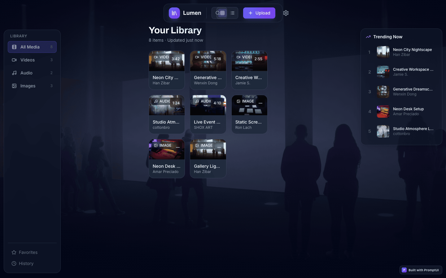 Spatial UI example app generated by PromptUI