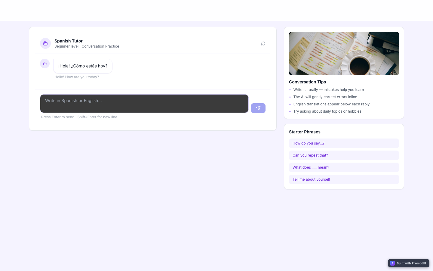 ai-language-tutor preview