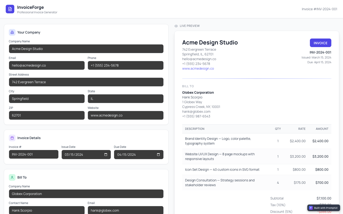 invoice-generator preview